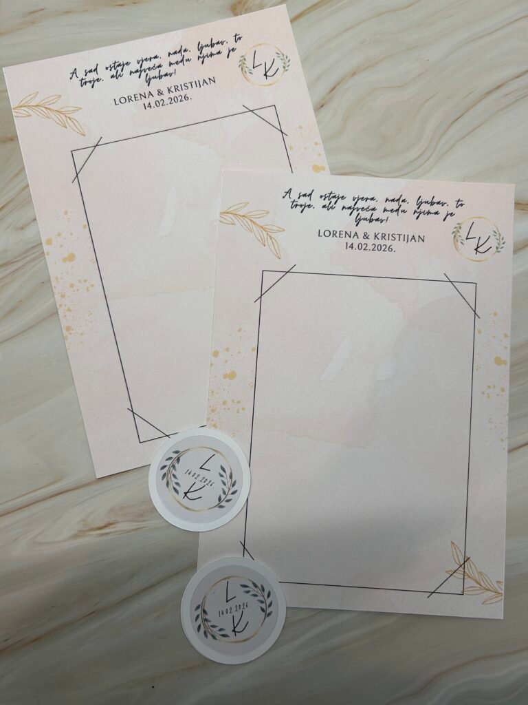 Personalizirana zahvalnica za fotografiju 10 × 15 cm za goste