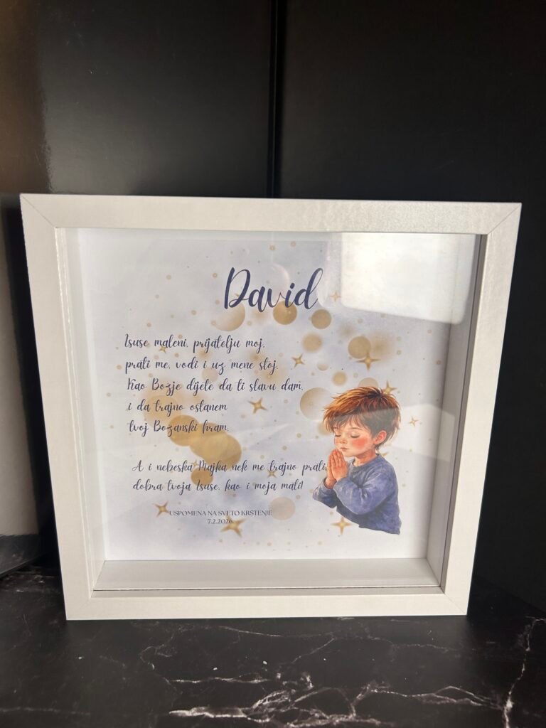 Personalizirani BOX okvir s printom i dodatcima za poklon