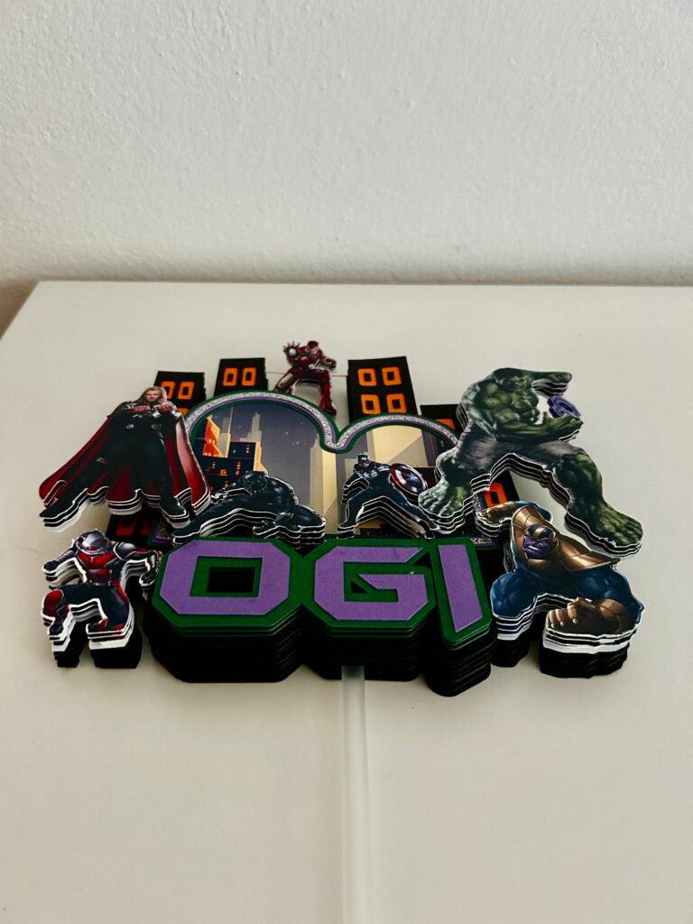 Personalizirani DELUXE topper za dječji rođendan s motivom superheroja